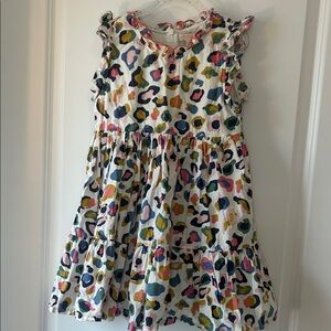 Pink Chicken Rainbow Colored Leopard Print Kids Swing Dress